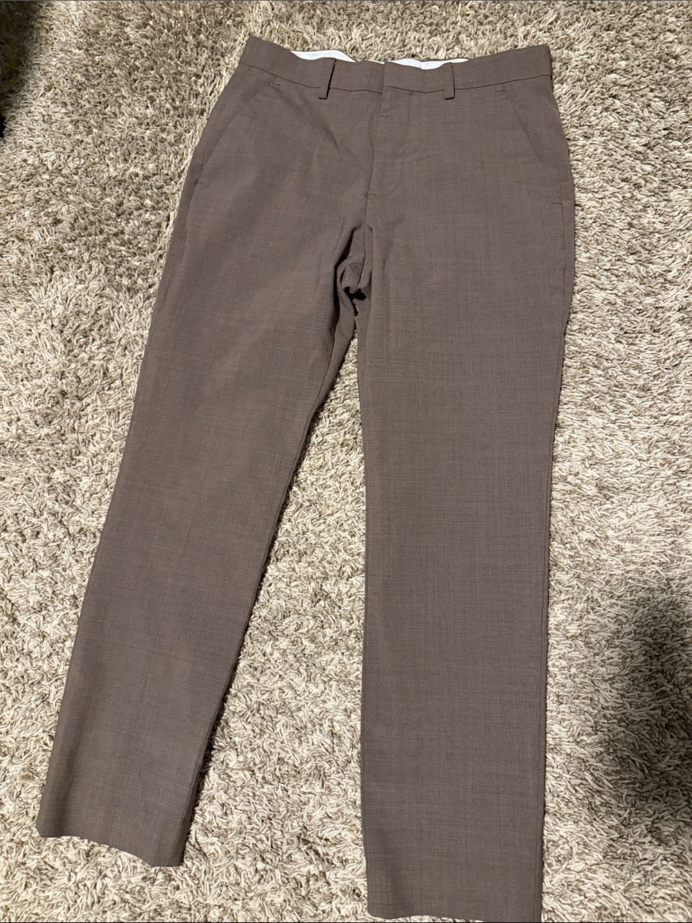 Express Men's Brown Dress Pants - Flat Front